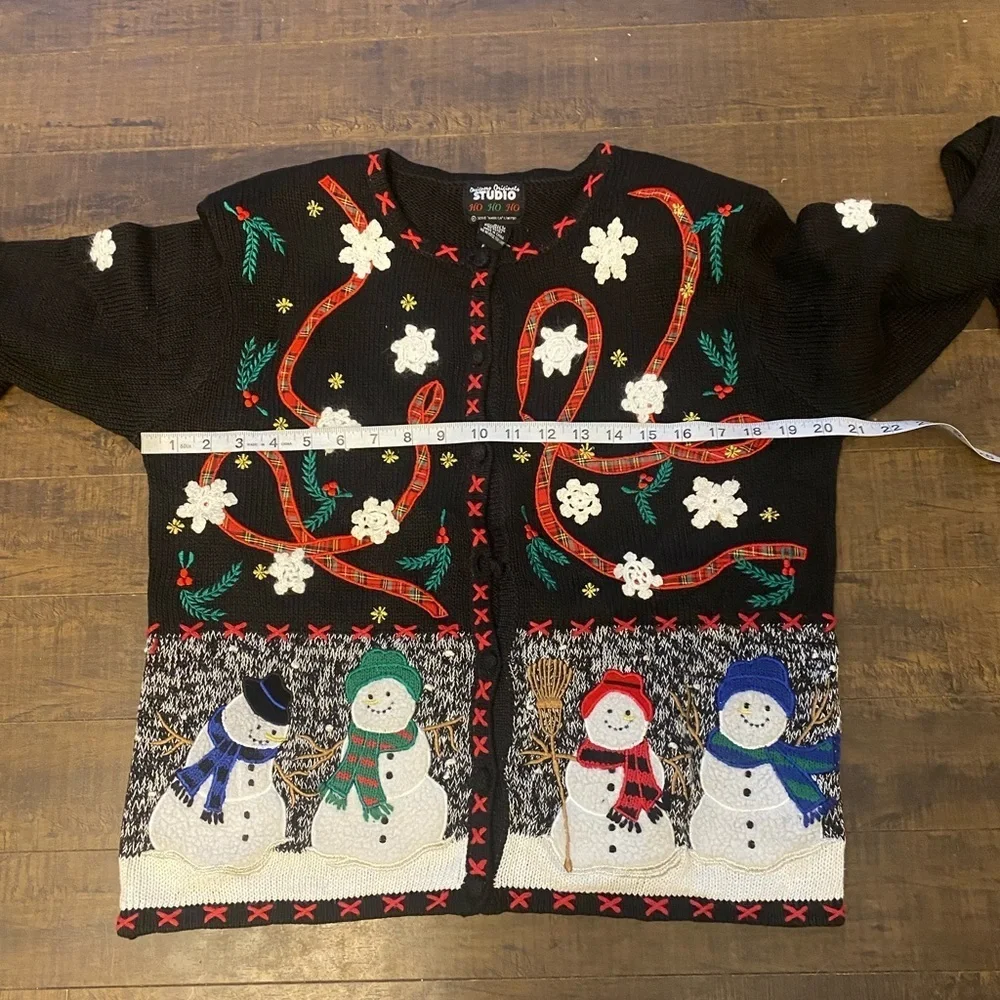 Studio Ho Ho Ho Snowmen Christmas sweater - Picture 7 of 12